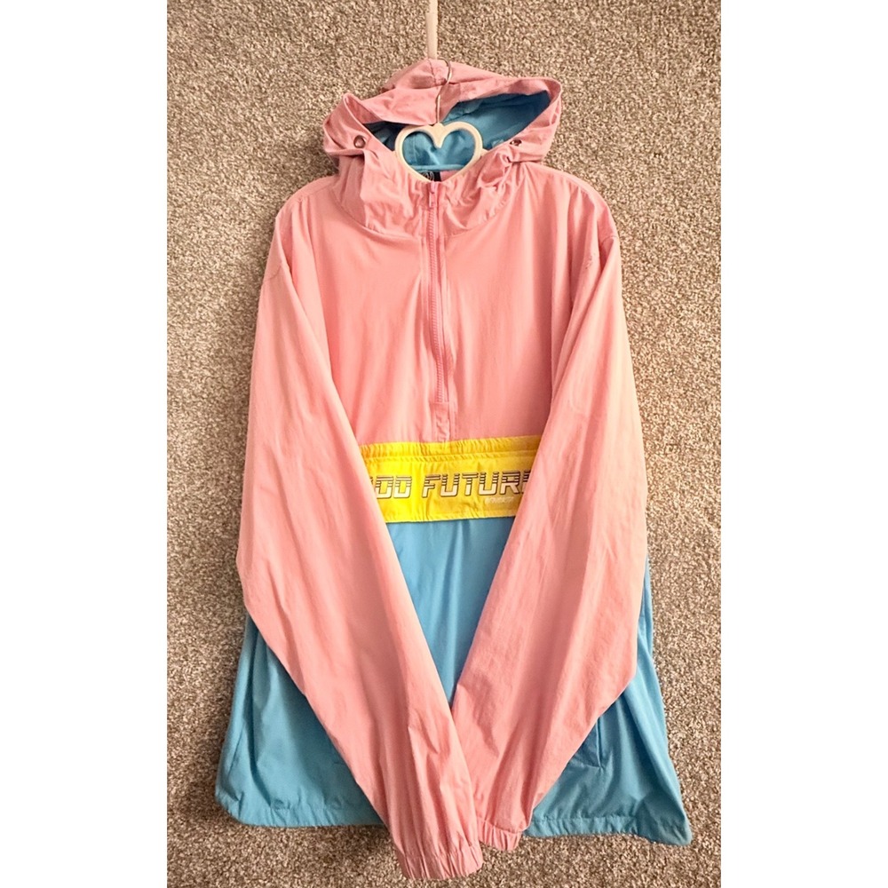 Odd Future Anorak Jacket M Pink Blue Yellow Colorblock Windbreaker Streetwear